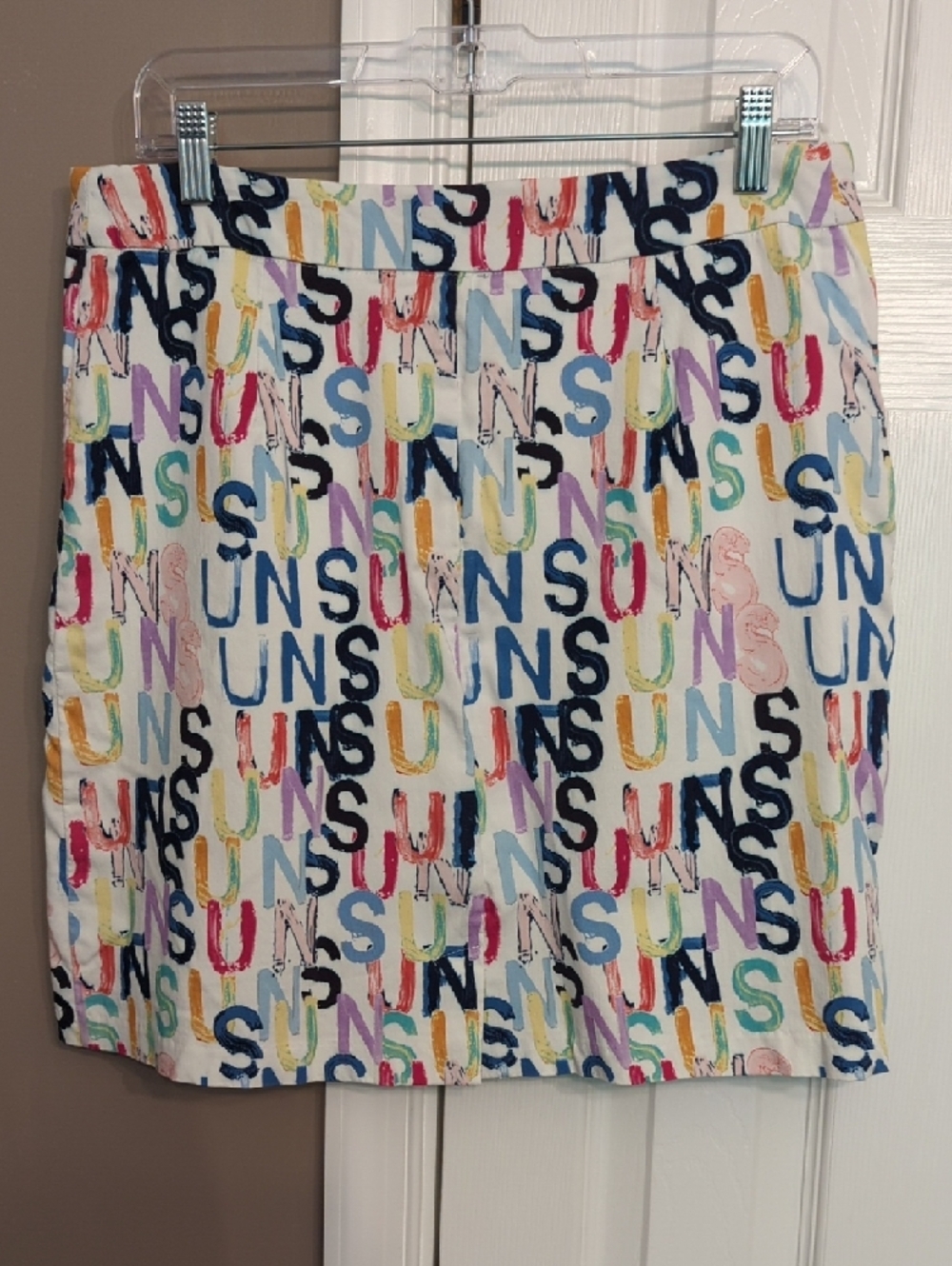 Colorful SUN Print White Skort Summer Vibes - Picture 3 of 7